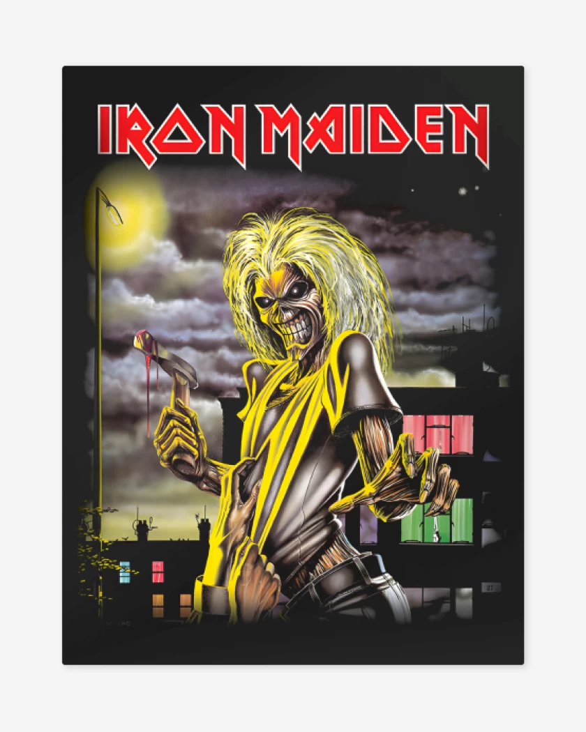 Print metalico Negro de Maiden Killers