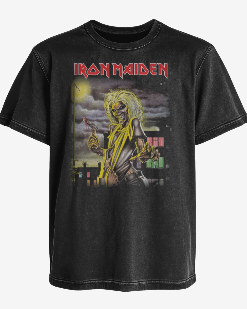 Polera desgastada Negro de Maiden Killers