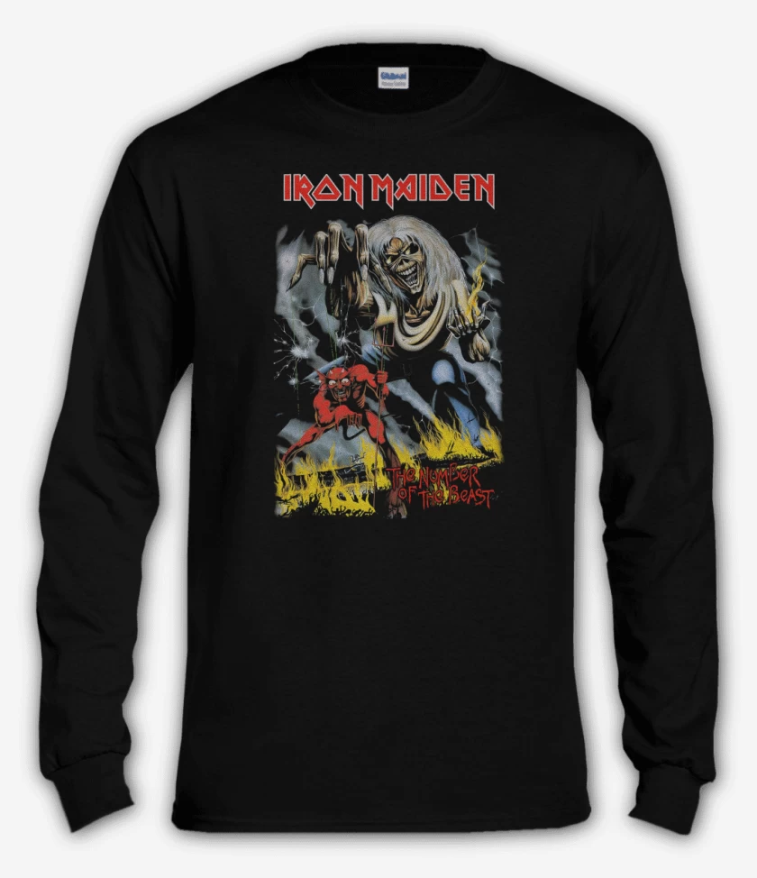 Polera manga larga Negro de Number of the Beast