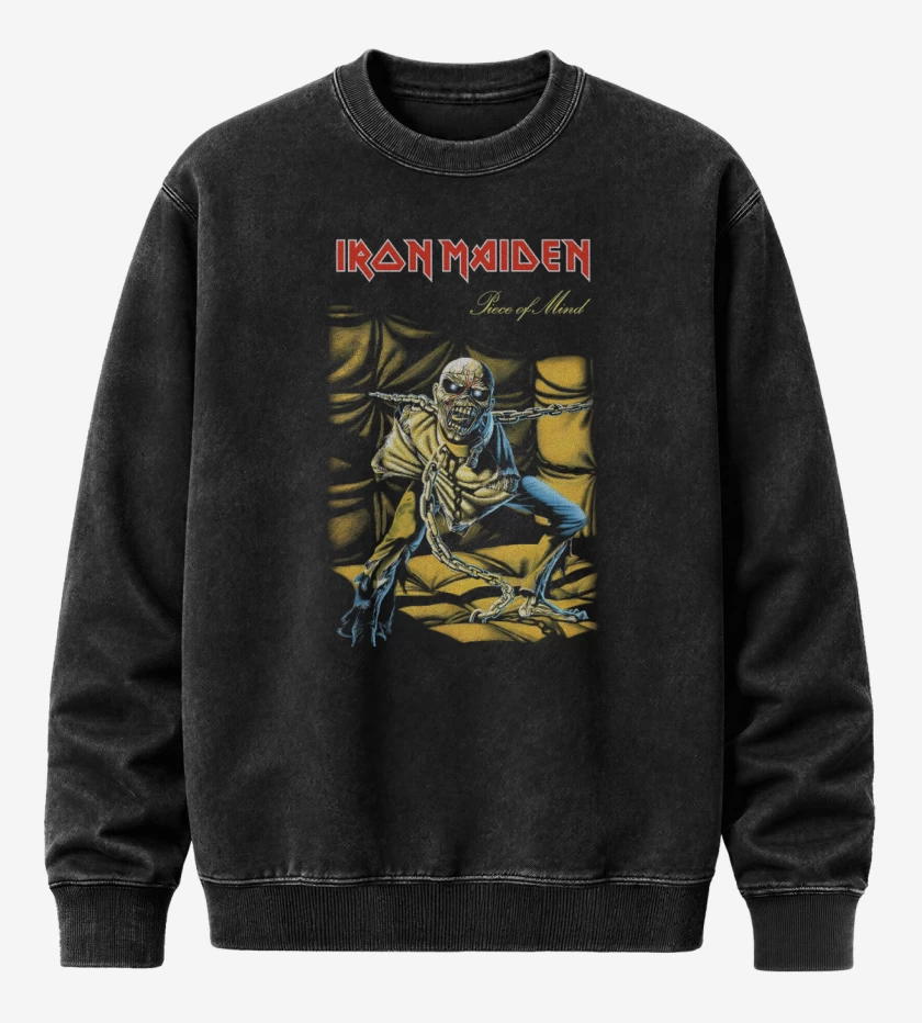 Poleron Polo Acid Wash Negro de Piece of Mind