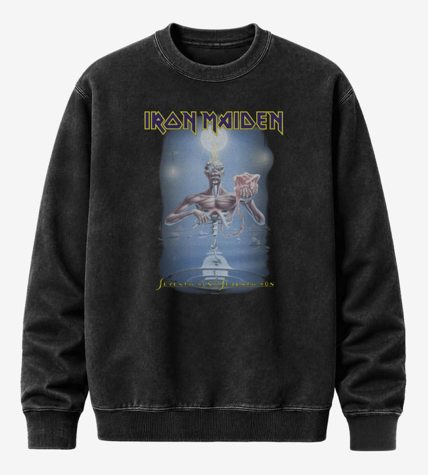 Poleron Polo Acid Wash Negro de Seventh Son