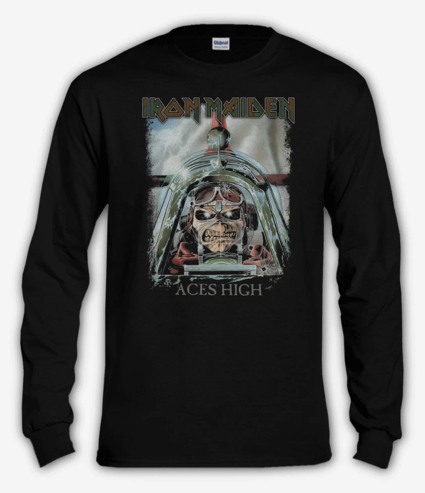 Polera manga larga Negro de Eddie Aces High