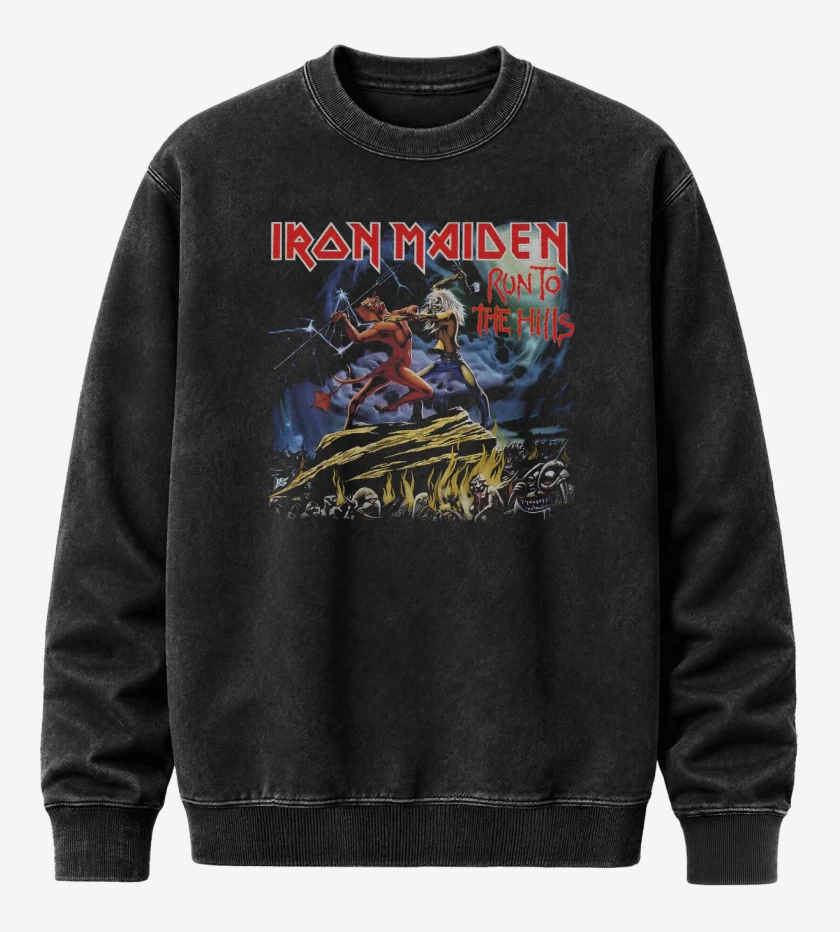 Poleron Polo Acid Wash Negro de Run to the Hills