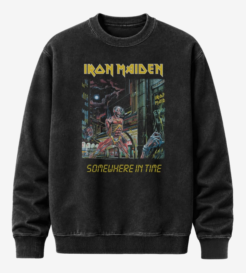 Poleron Polo Acid Wash Negro de Somewhere in Time