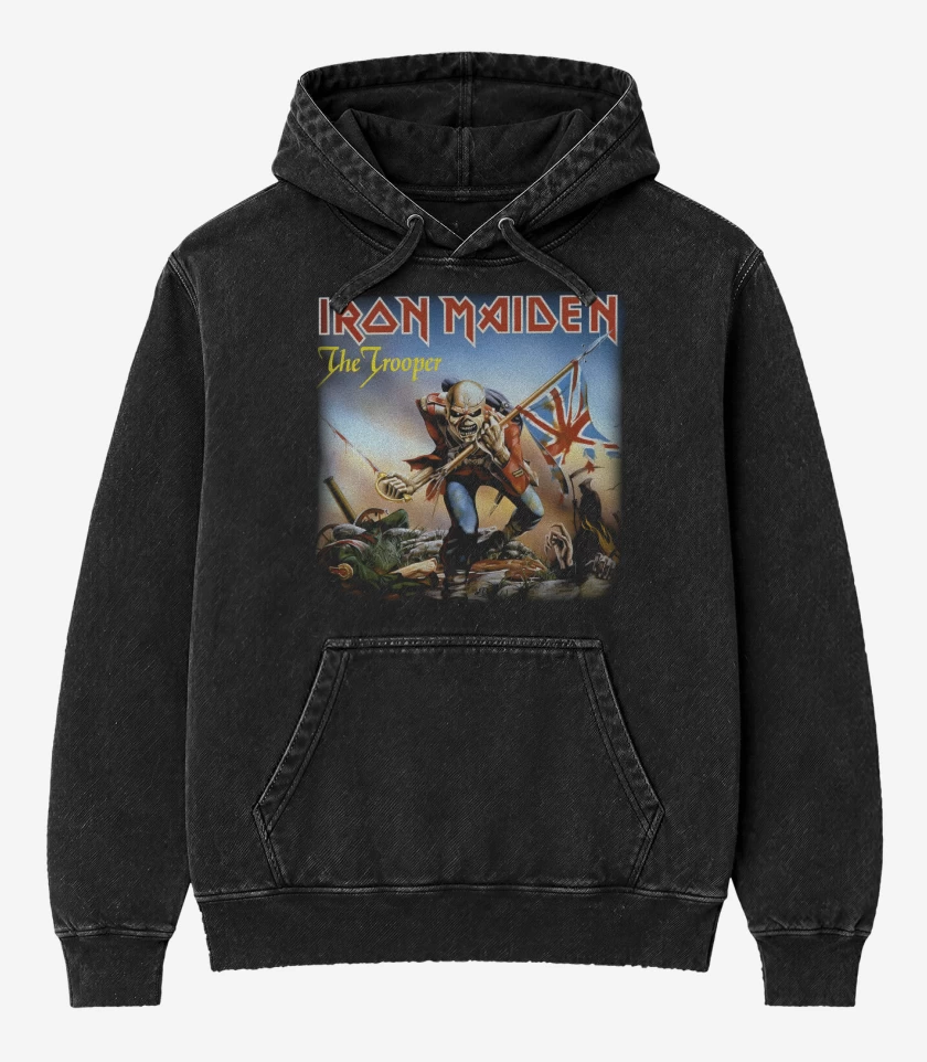Poleron Canguro Acid Wash Negro de The Trooper