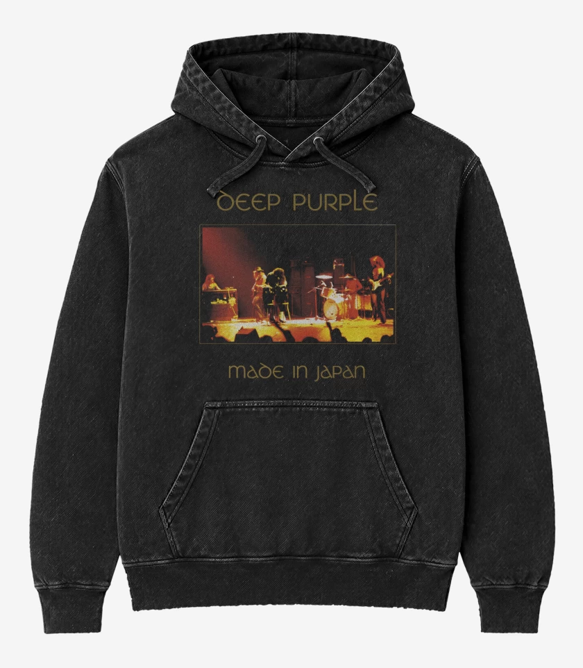 Poleron Canguro Acid Wash Negro de Made in Japan