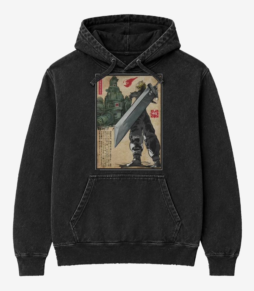 Poleron Canguro Acid Wash Shinra Ukiyoe
