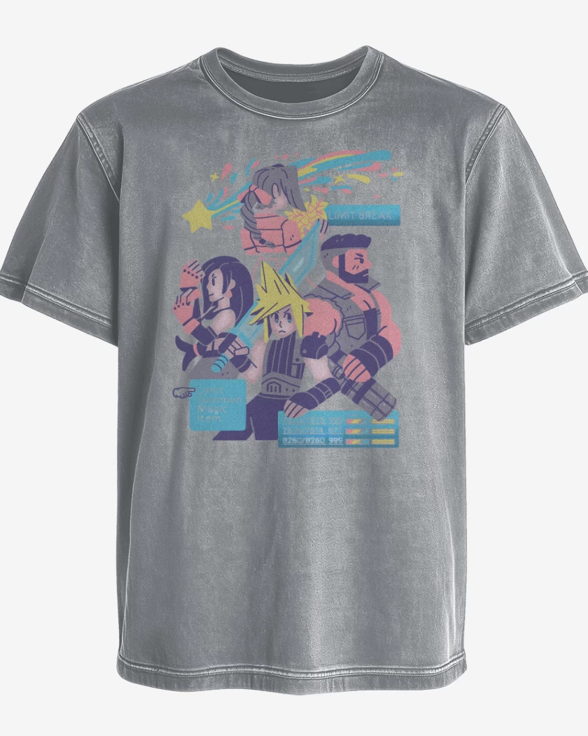 Polera desgastada Avalanche JRPG