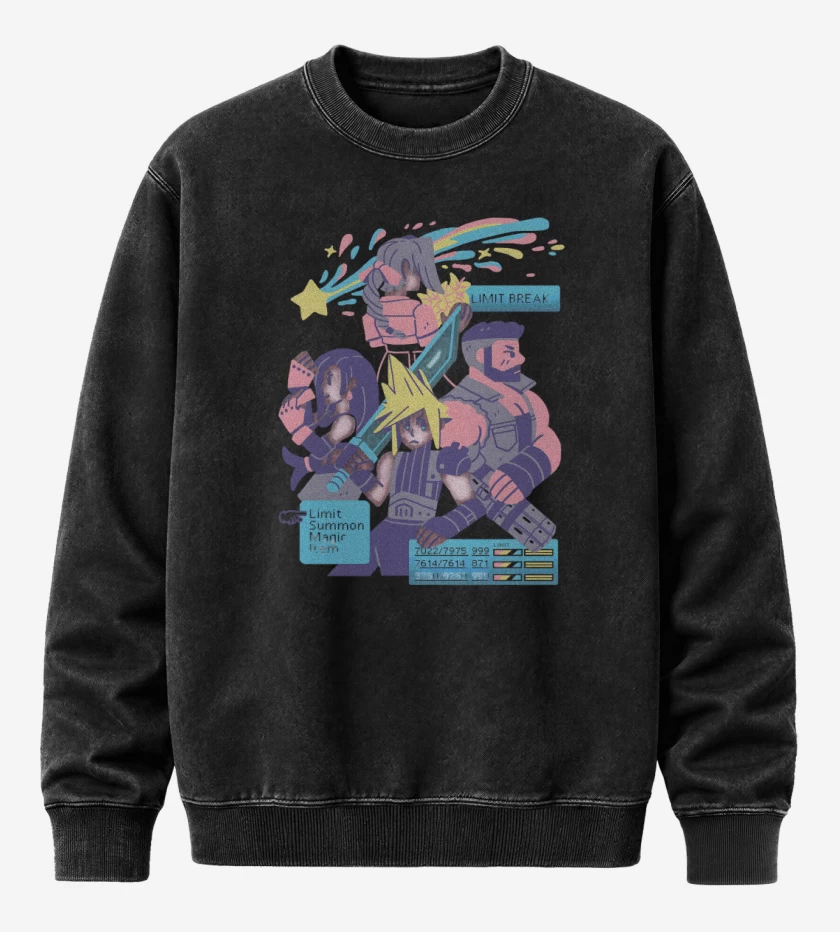 Poleron Polo Acid Wash Negro de Avalanche JRPG