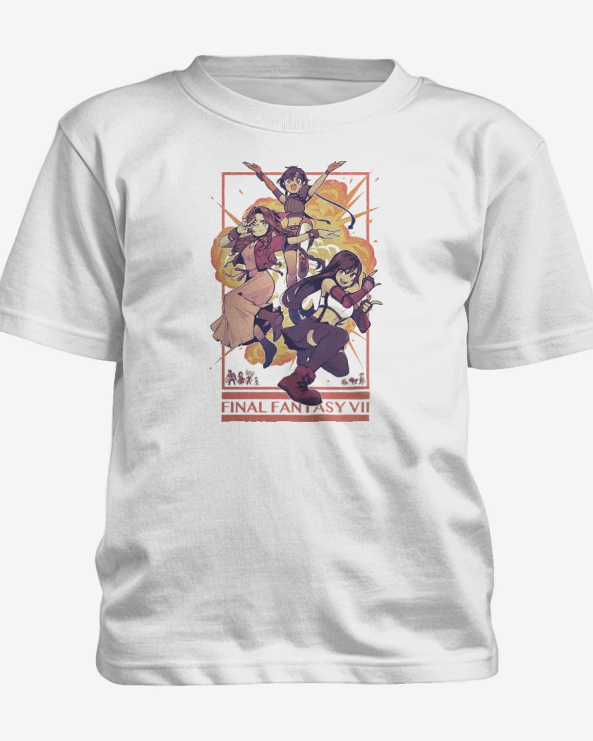 Polera de niño Tifa x Jesse x Aerith 