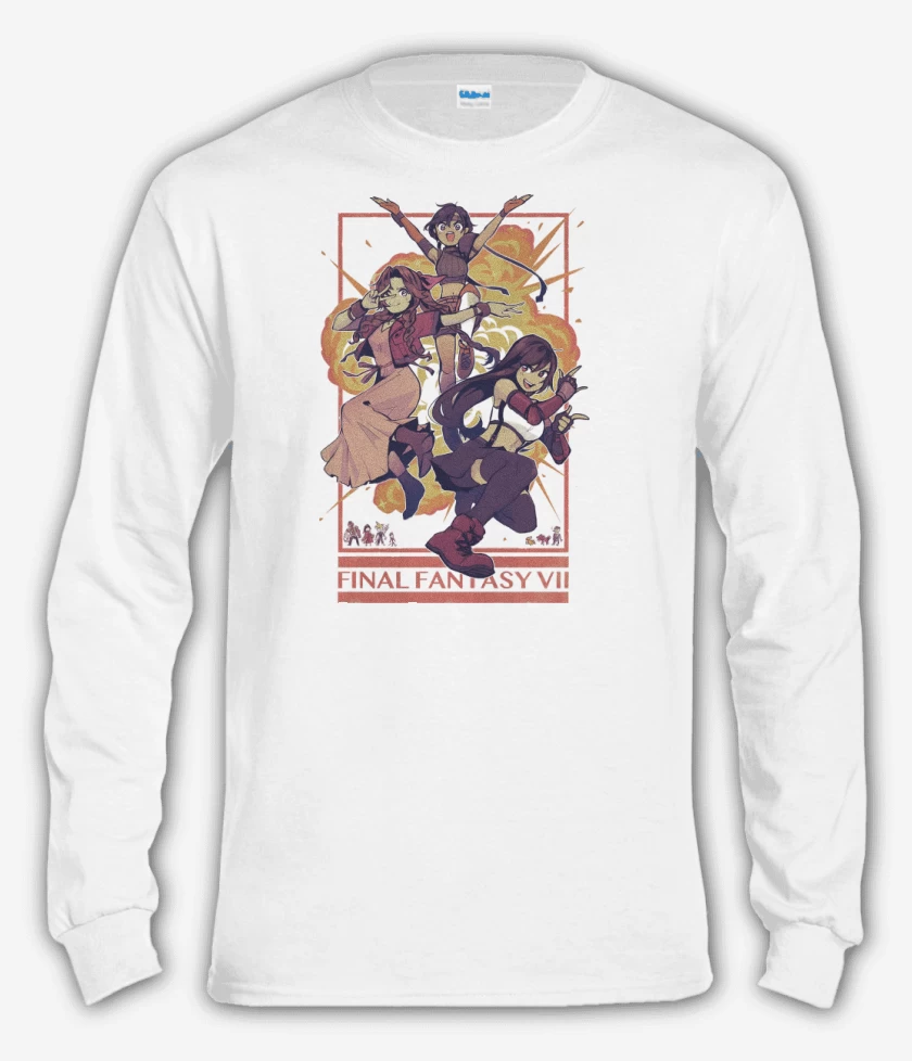 Polera manga larga Tifa x Jesse x Aerith 