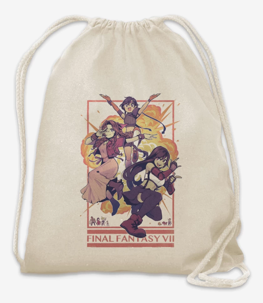 Mochila Blanco de Tifa x Jesse x Aerith 