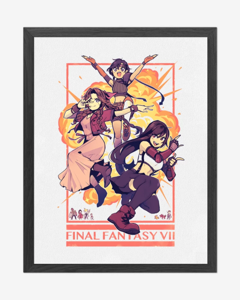 Cuadro decorativo Tifa x Jesse x Aerith 