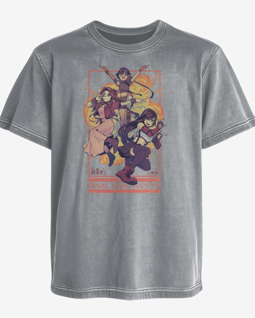 Polera desgastada Tifa x Jesse x Aerith 