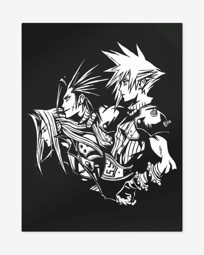 Print metalico Negro de Crisis Core