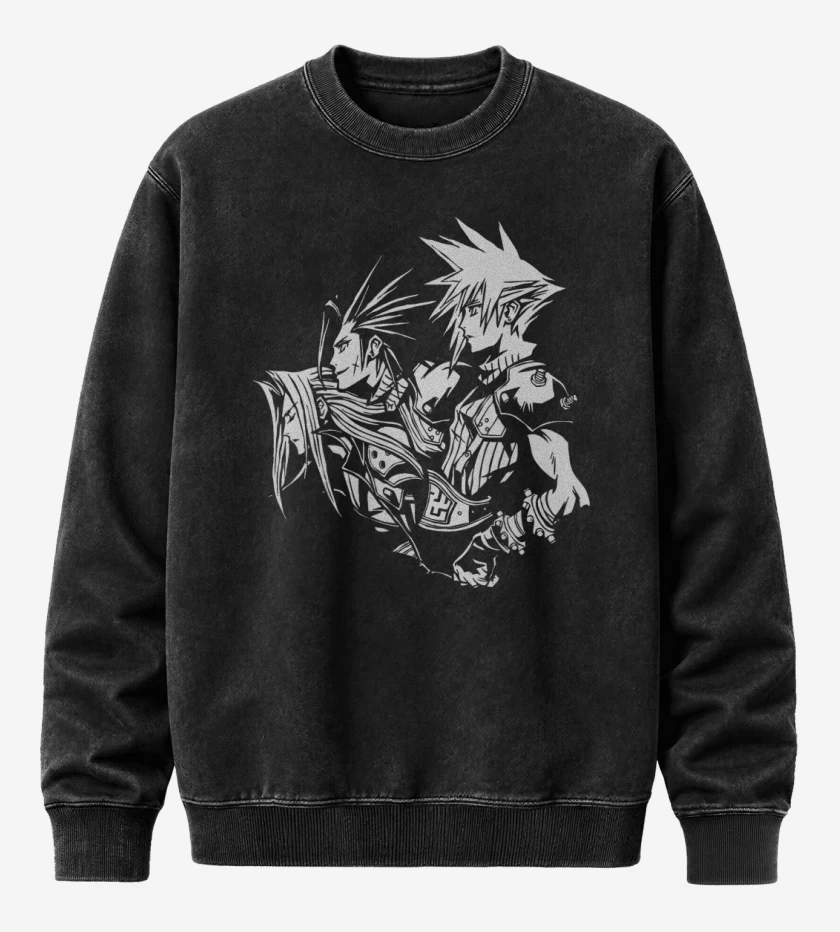 Poleron Polo Acid Wash Negro de Crisis Core