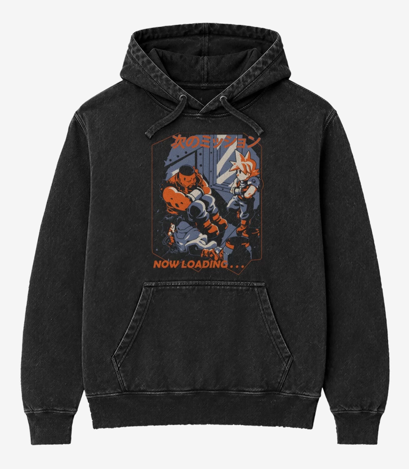 Poleron Canguro Acid Wash Negro de Now Loading 