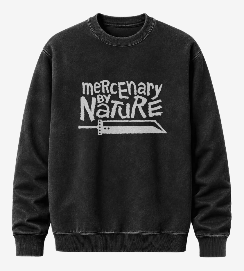 Poleron Polo Acid Wash Negro de Mercenario por Naturaleza 