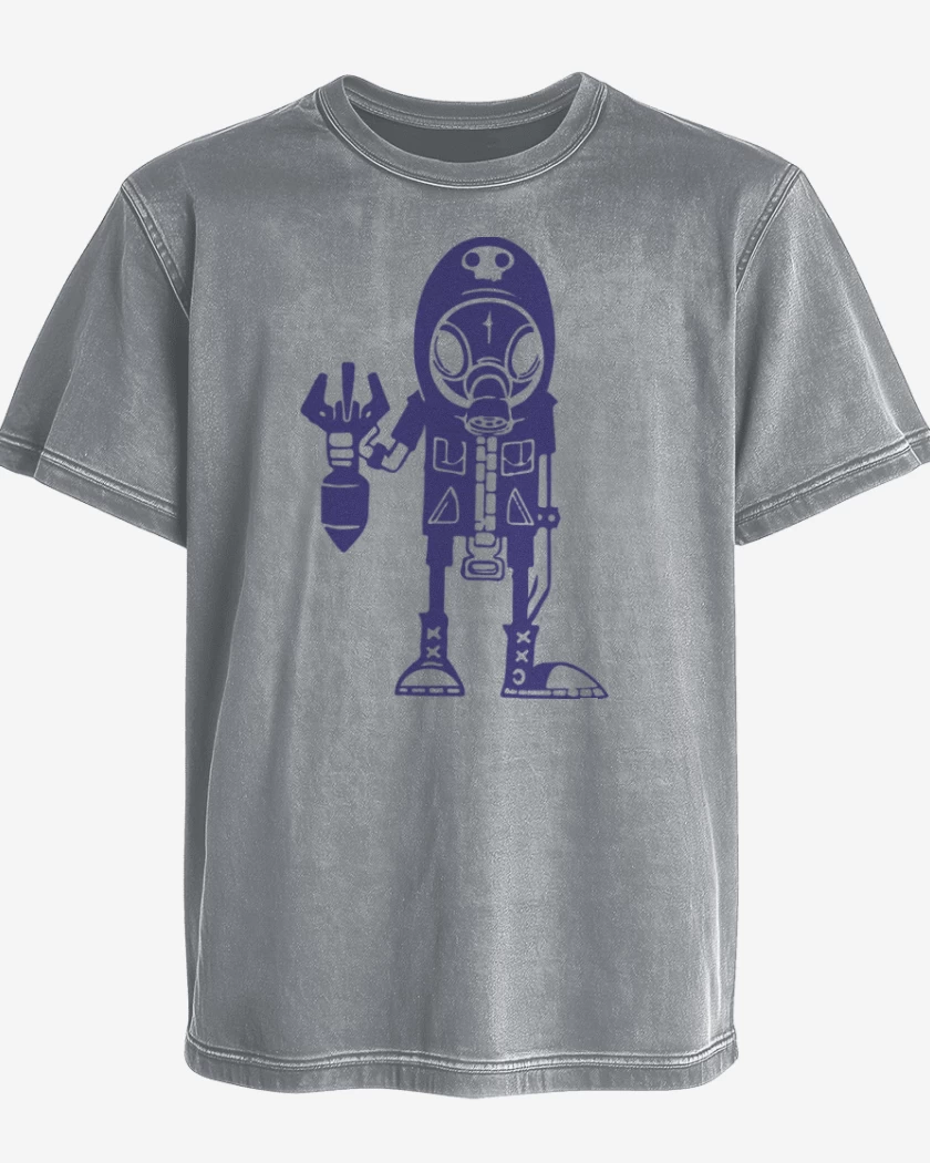 Polera desgastada Gris Melange de Anarchy
