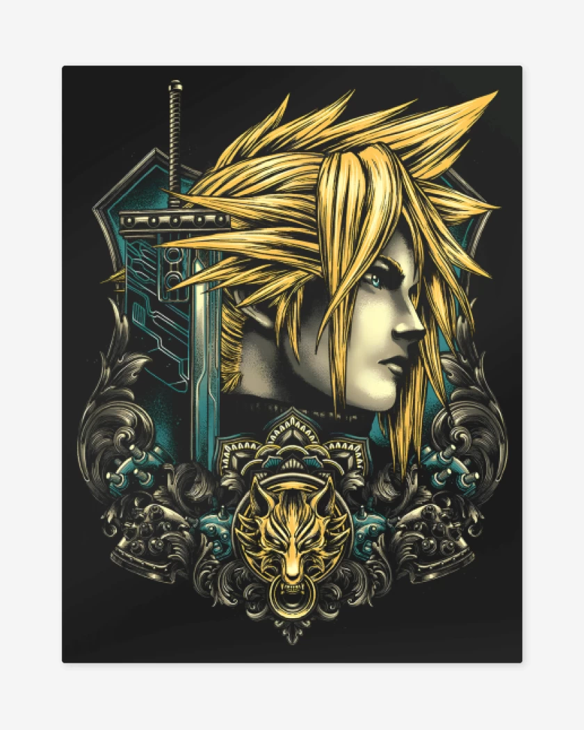 Print metalico Negro de Emblema Mercenario
