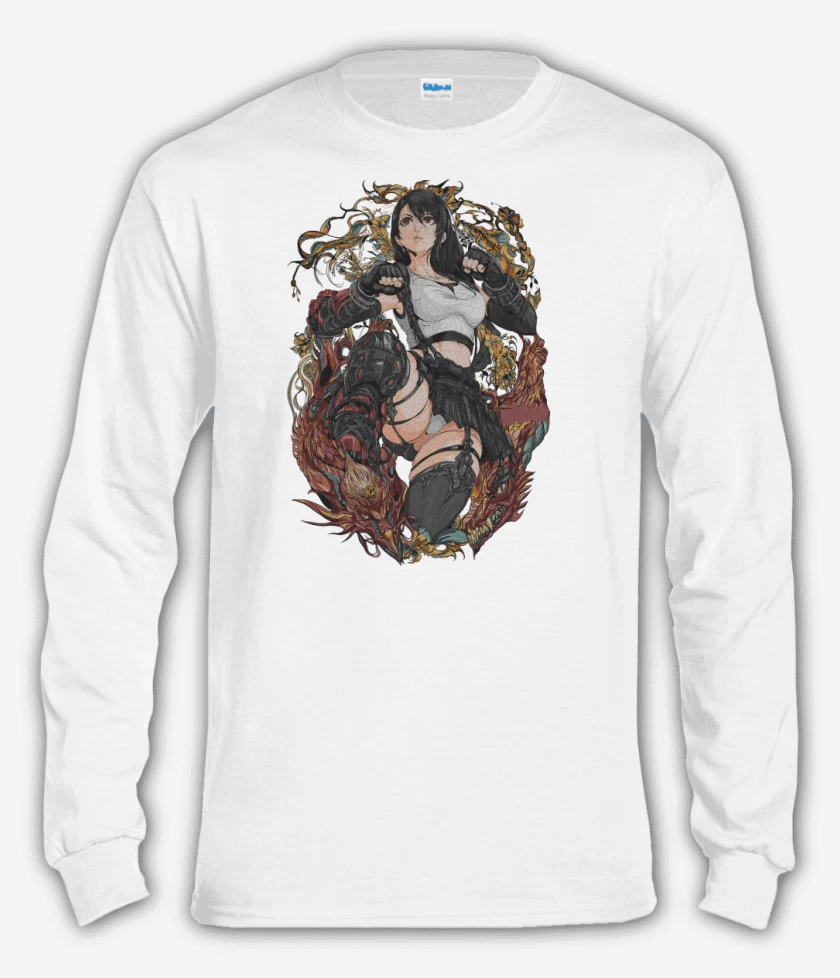 Polera manga larga Blanco de Tifa Lockhart