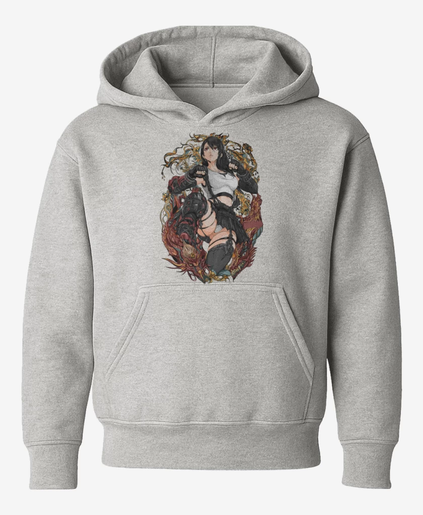 Poleron de niño Gris Melange de Tifa Lockhart