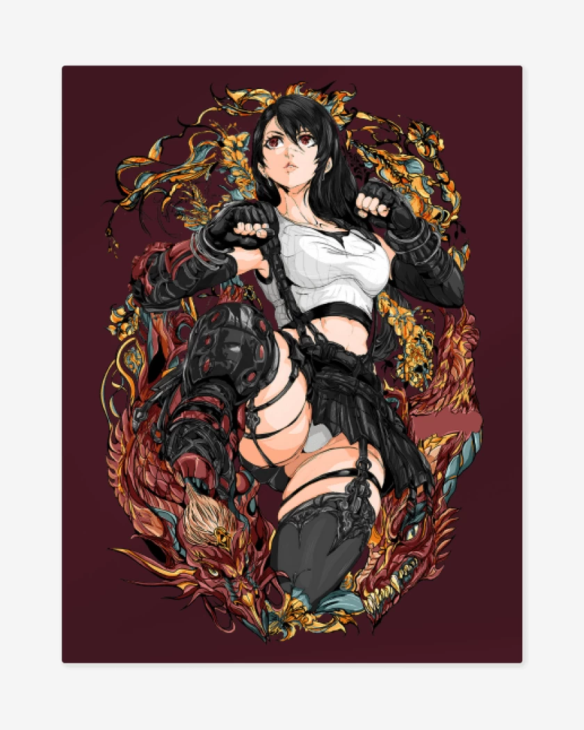 Print metalico Burdeo de Tifa Lockhart
