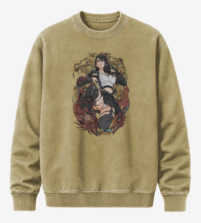 Poleron Polo Acid Wash Beige de Tifa Lockhart