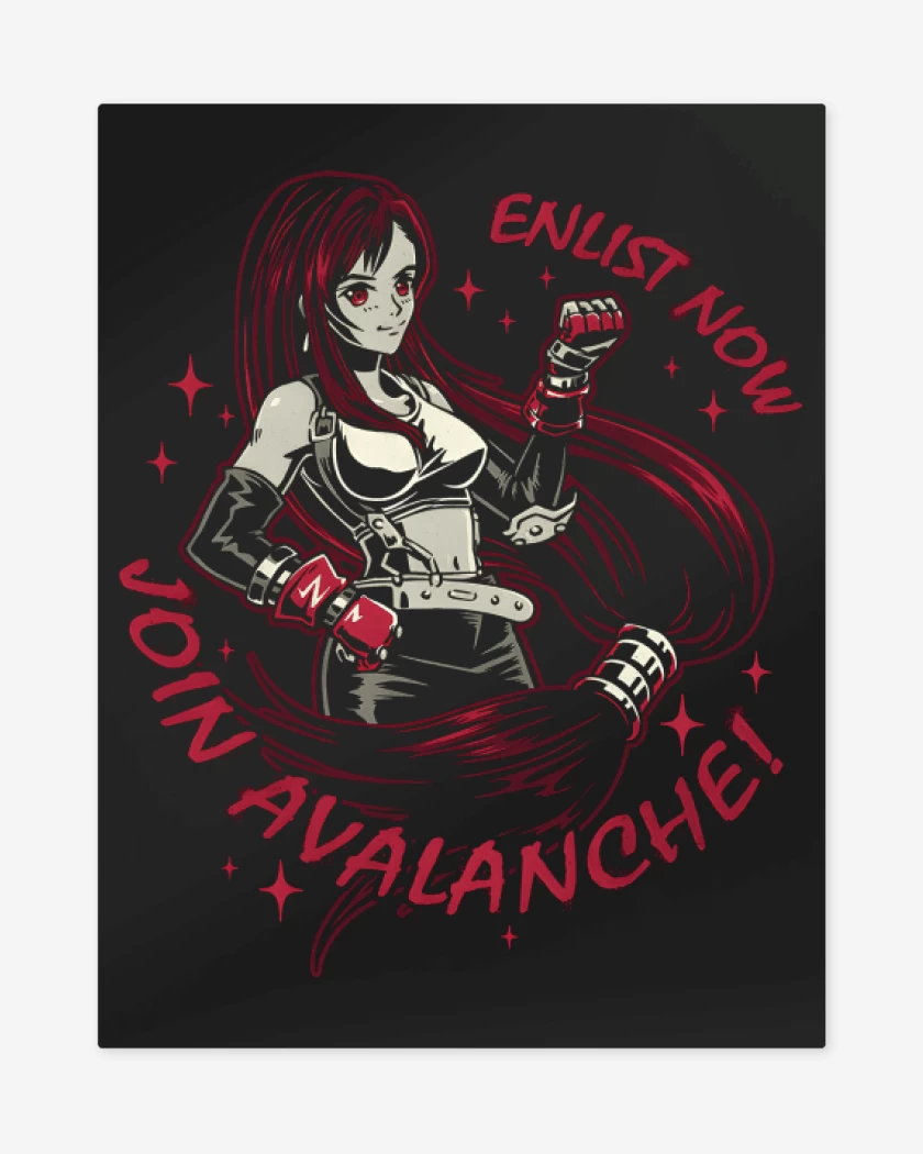 Print metalico Negro de Tifa Avalanche