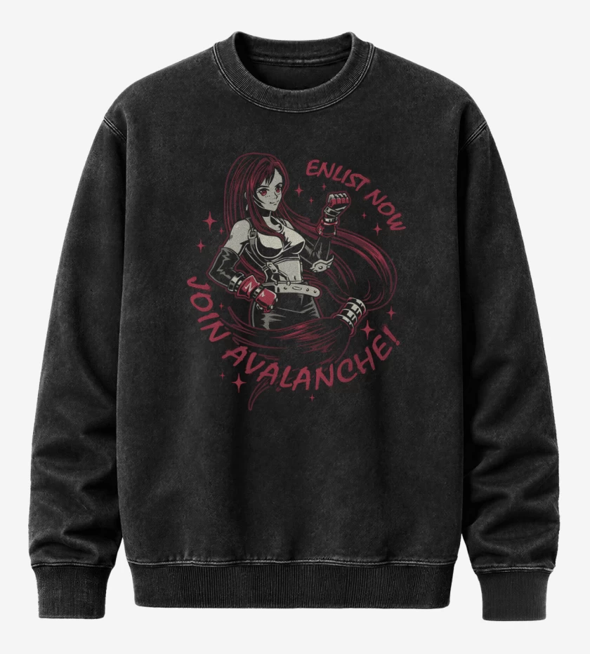 Poleron Polo Acid Wash Negro de Tifa Avalanche