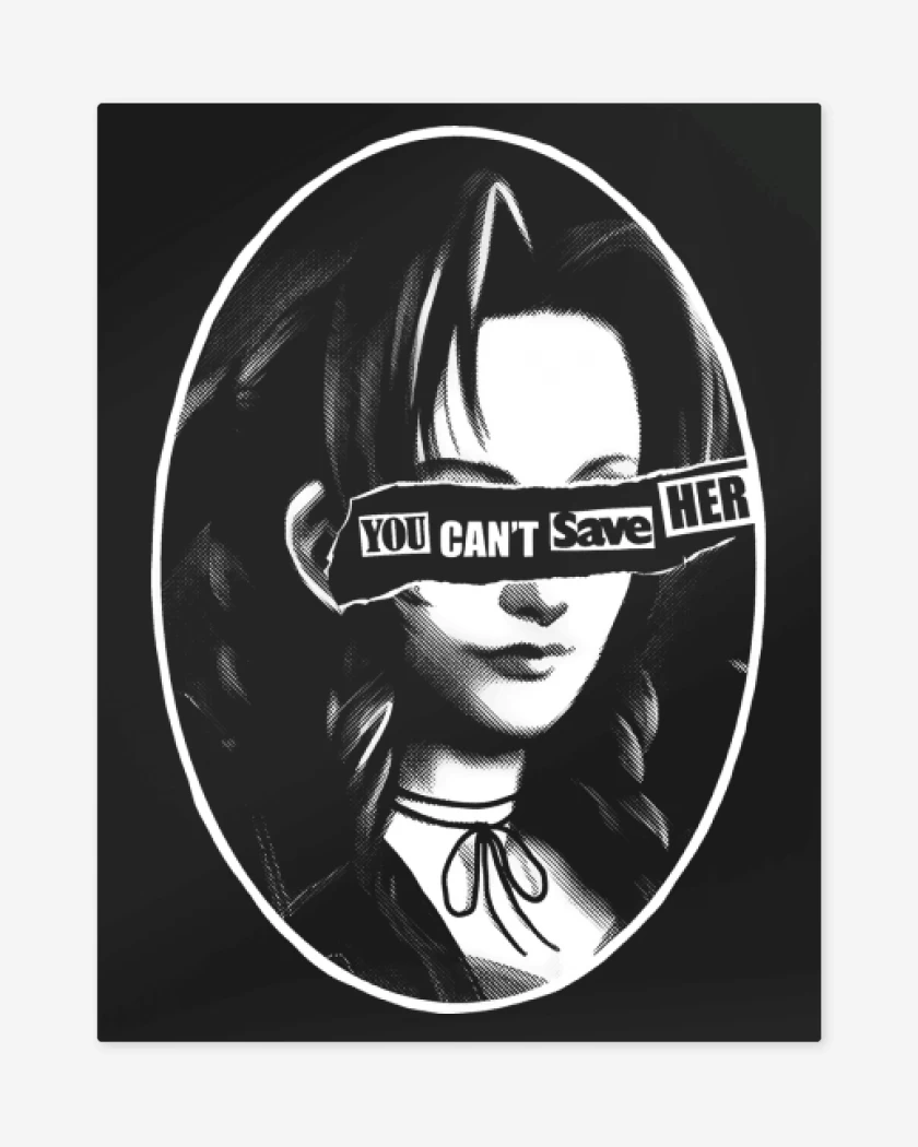 Print metalico Negro de You Cant Save Her