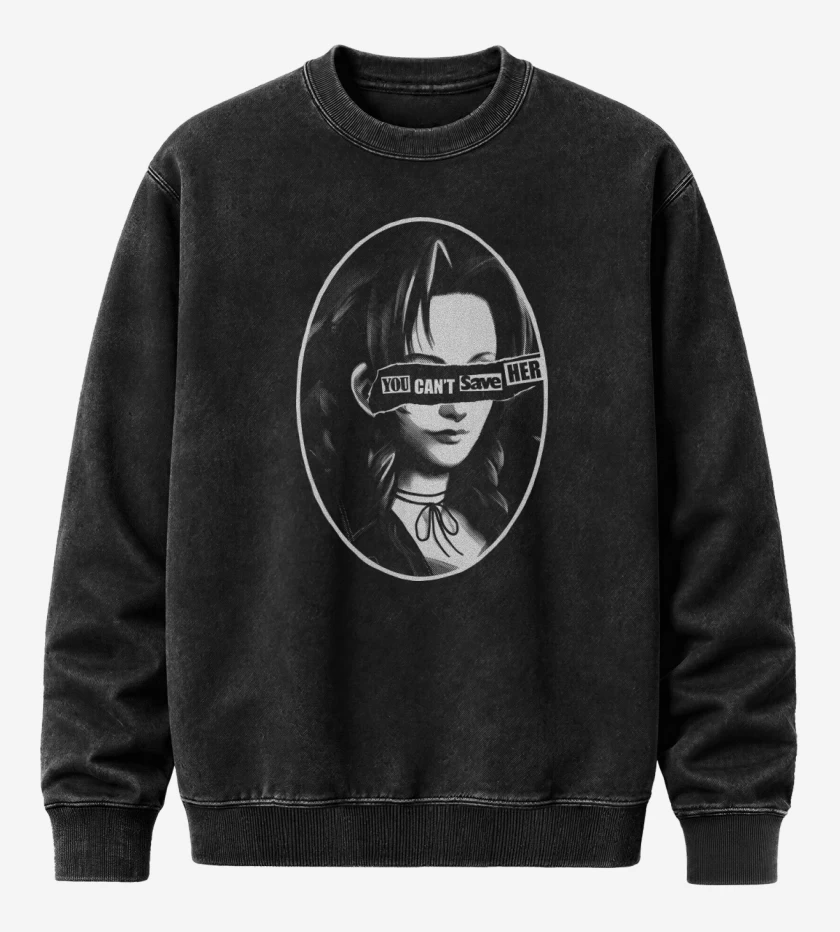Poleron Polo Acid Wash Negro de You Cant Save Her