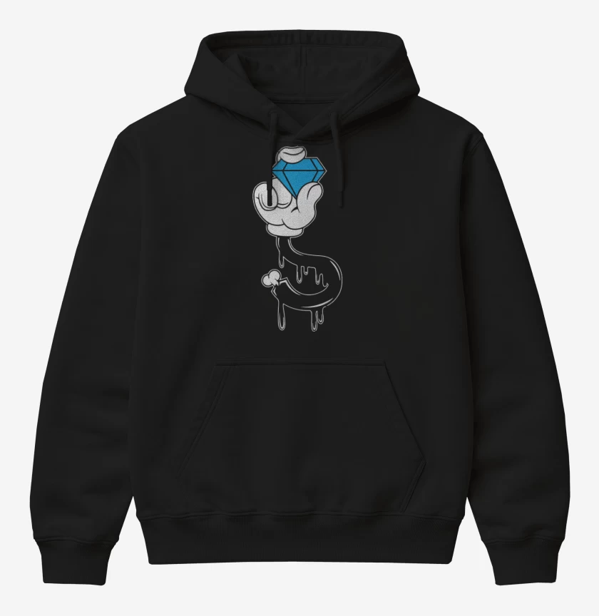 Poleron Canguro básico Negro de Mickey hand 2