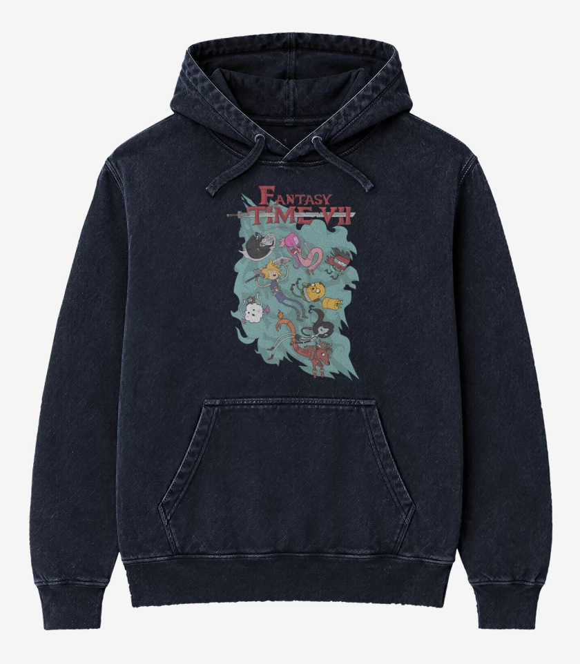 Poleron Canguro Acid Wash Azul Marino de Fantasy Time VII