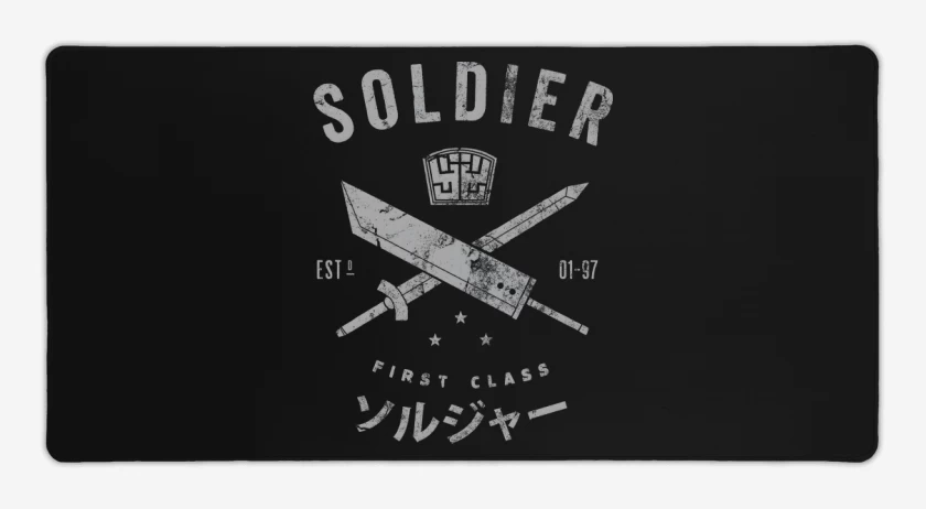 Mouse pad Gamer Negro de Soldier First Class 