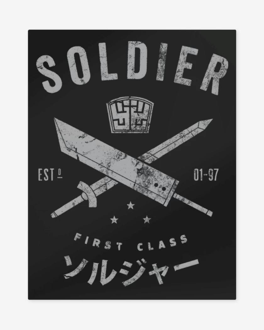 Print metalico Negro de Soldier First Class 