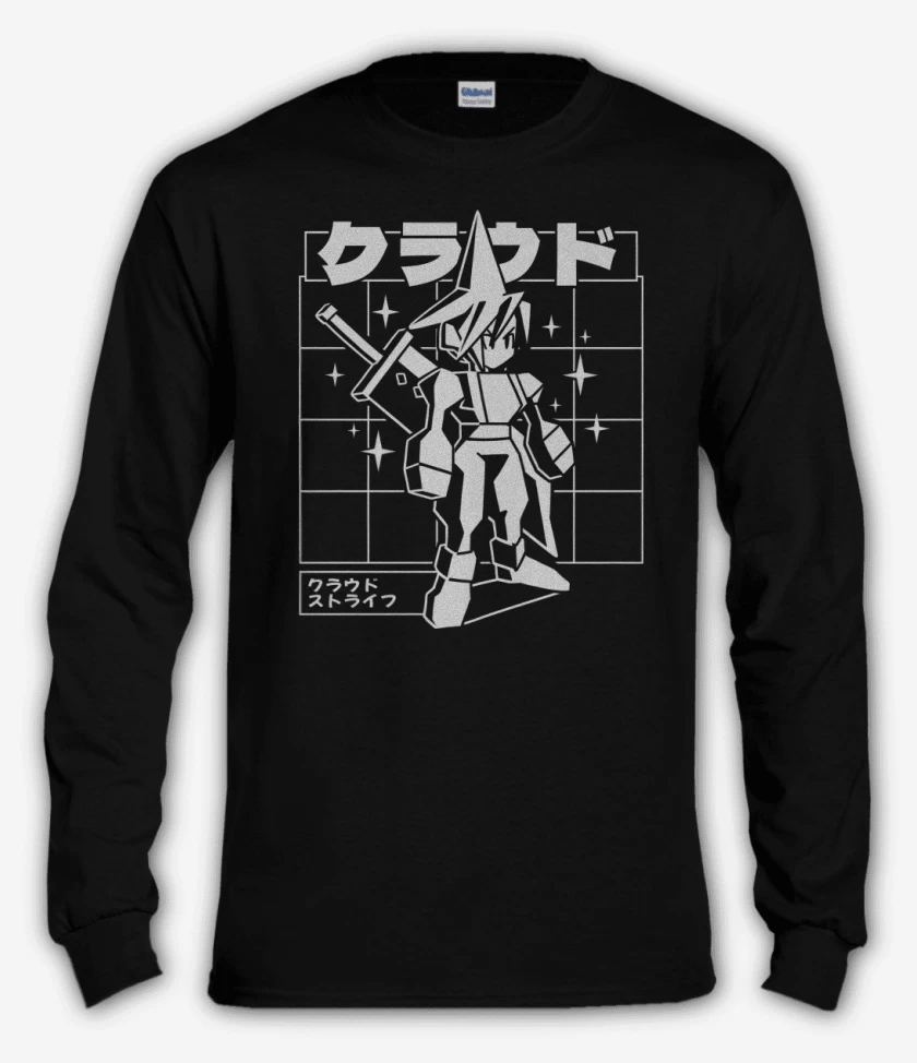Polera manga larga Negro de Cloud PSX