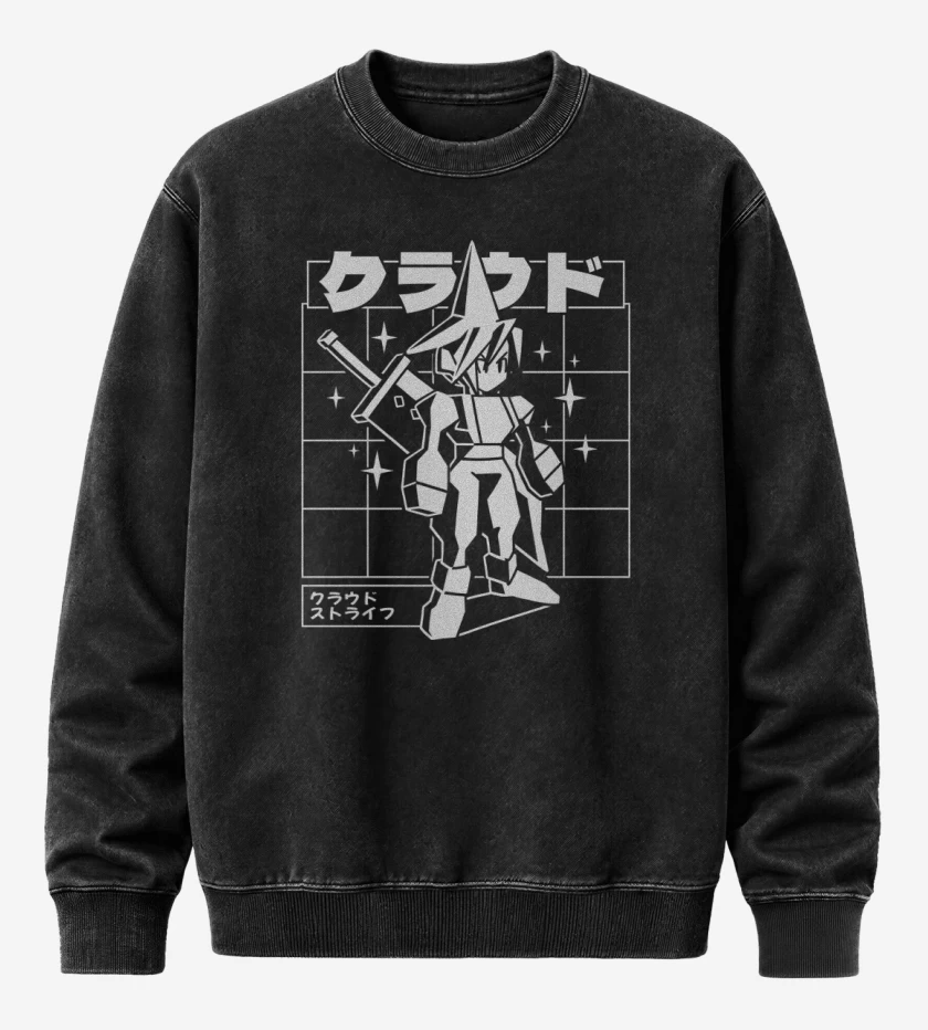 Poleron Polo Acid Wash Negro de Cloud PSX