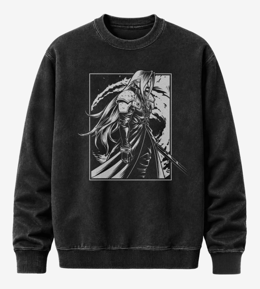 Poleron Polo Acid Wash Negro de Sefirot