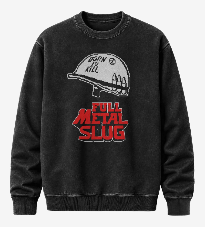 Poleron Polo Acid Wash Negro de Full Metal Slug