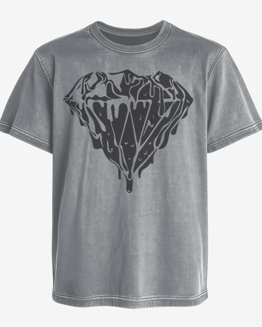 Polera desgastada Gris Melange de Diamond