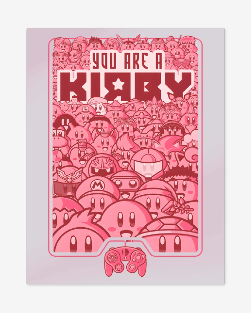 Print metalico Rosa Pastel de Eres un Kirby