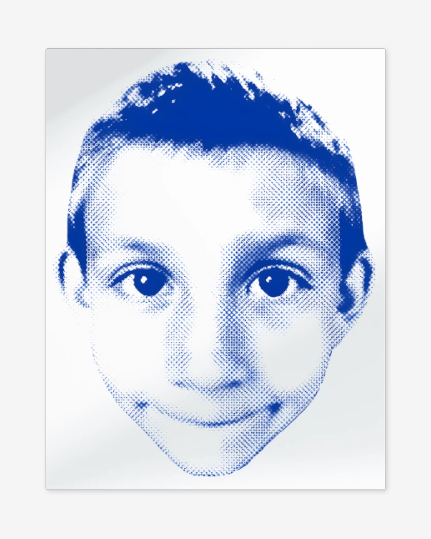 Print metalico Blanco de Face Dewey
