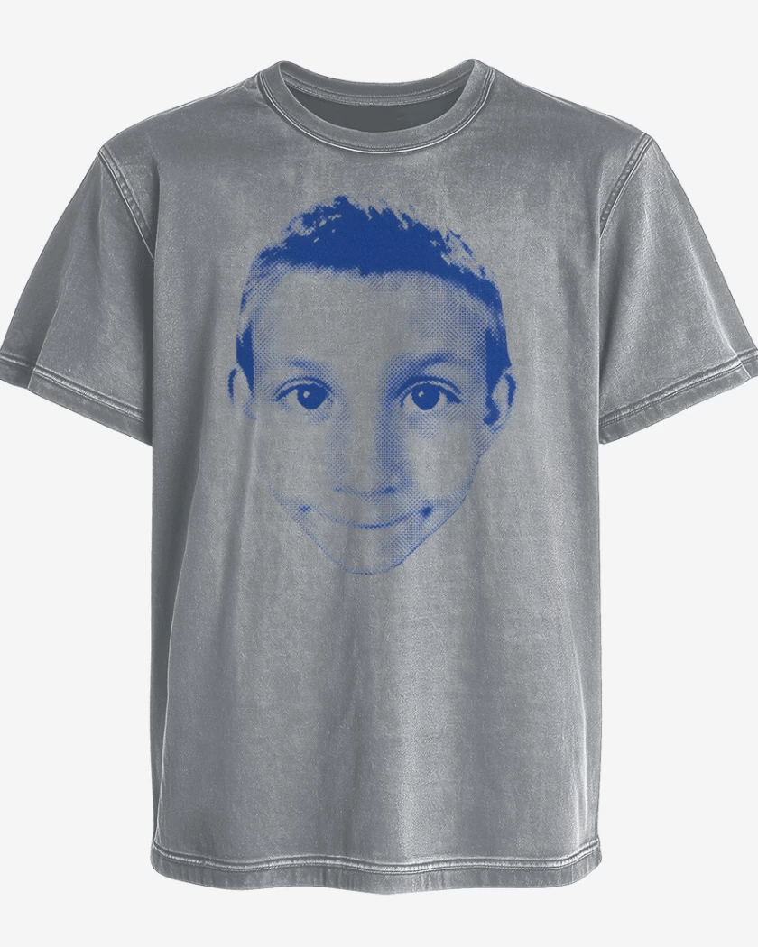 Polera desgastada Gris Melange de Face Dewey