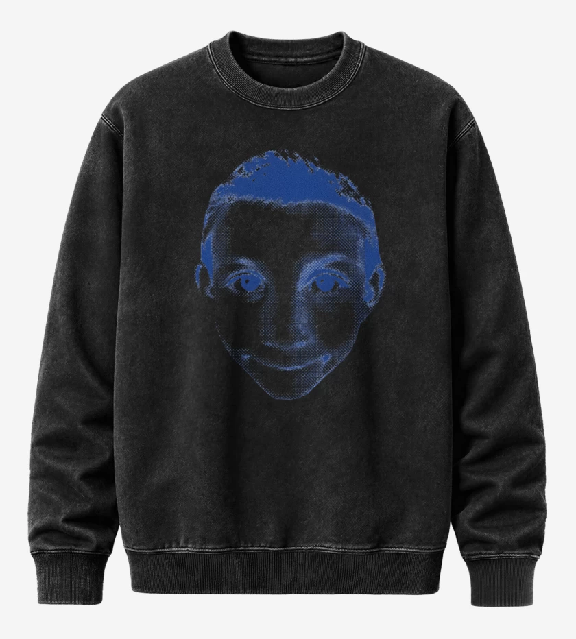 Poleron Polo Acid Wash Negro de Face Dewey