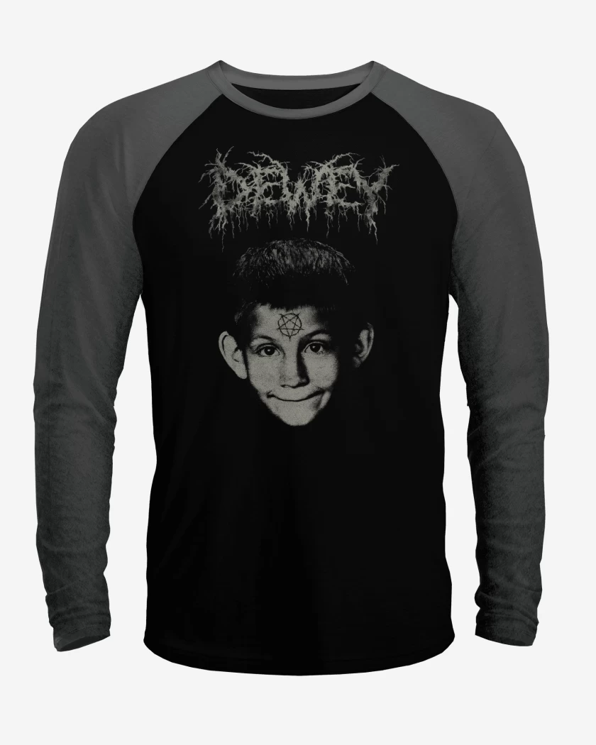 Polera Raglan Negro / Negro Heather de Evil Dewey