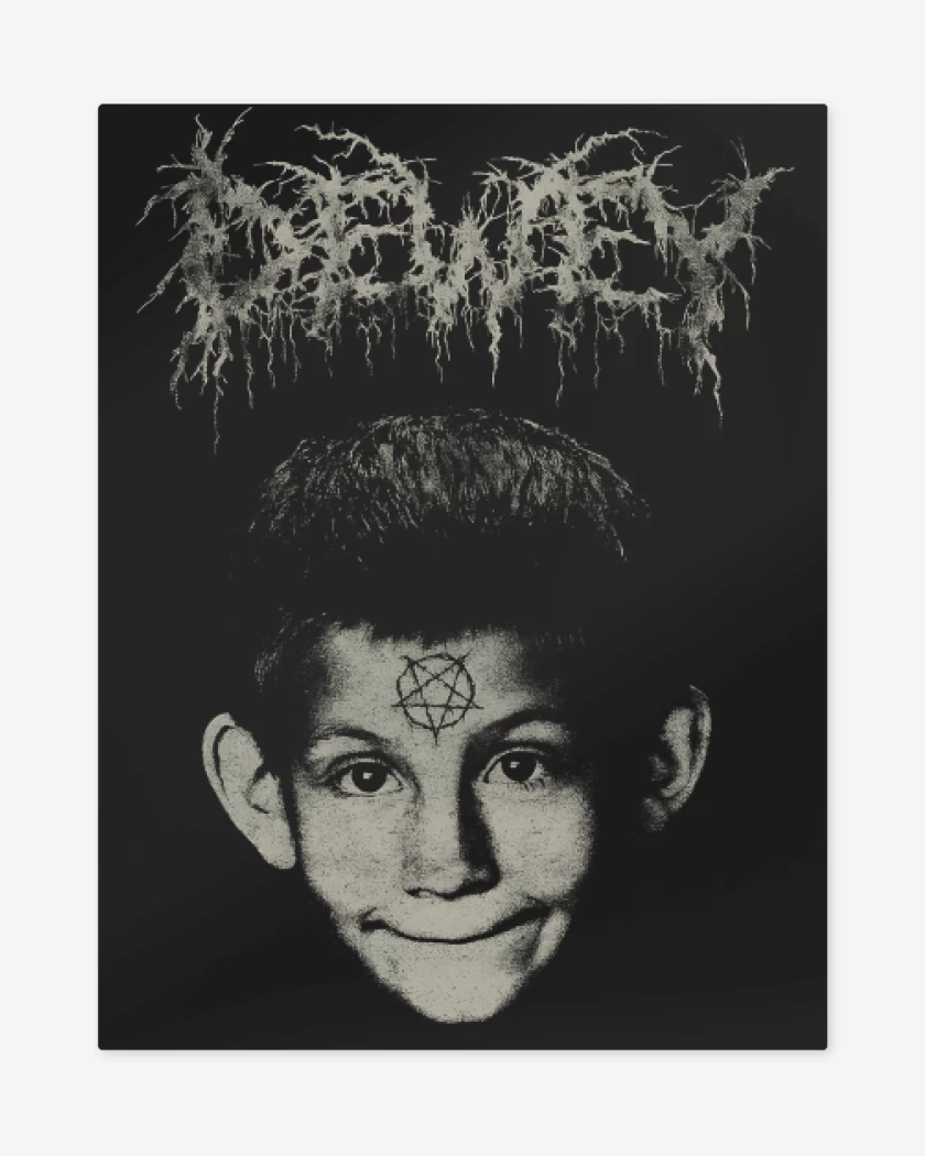 Print metalico Negro de Evil Dewey