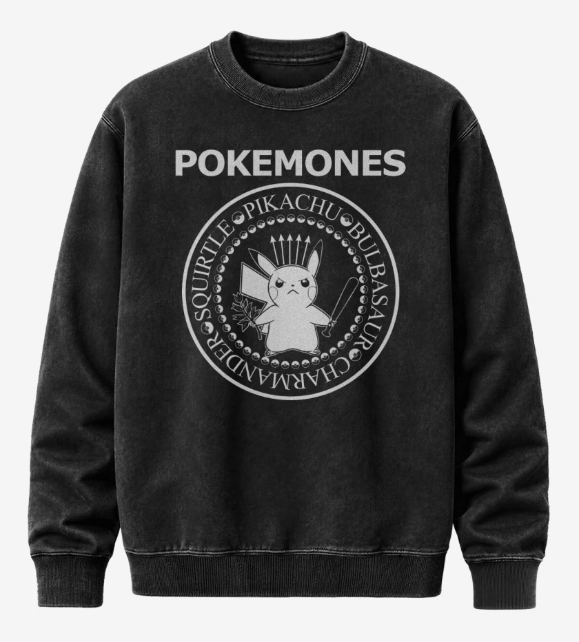 Poleron Polo Acid Wash Negro de P.O.K.E.M.O.N.E.S.