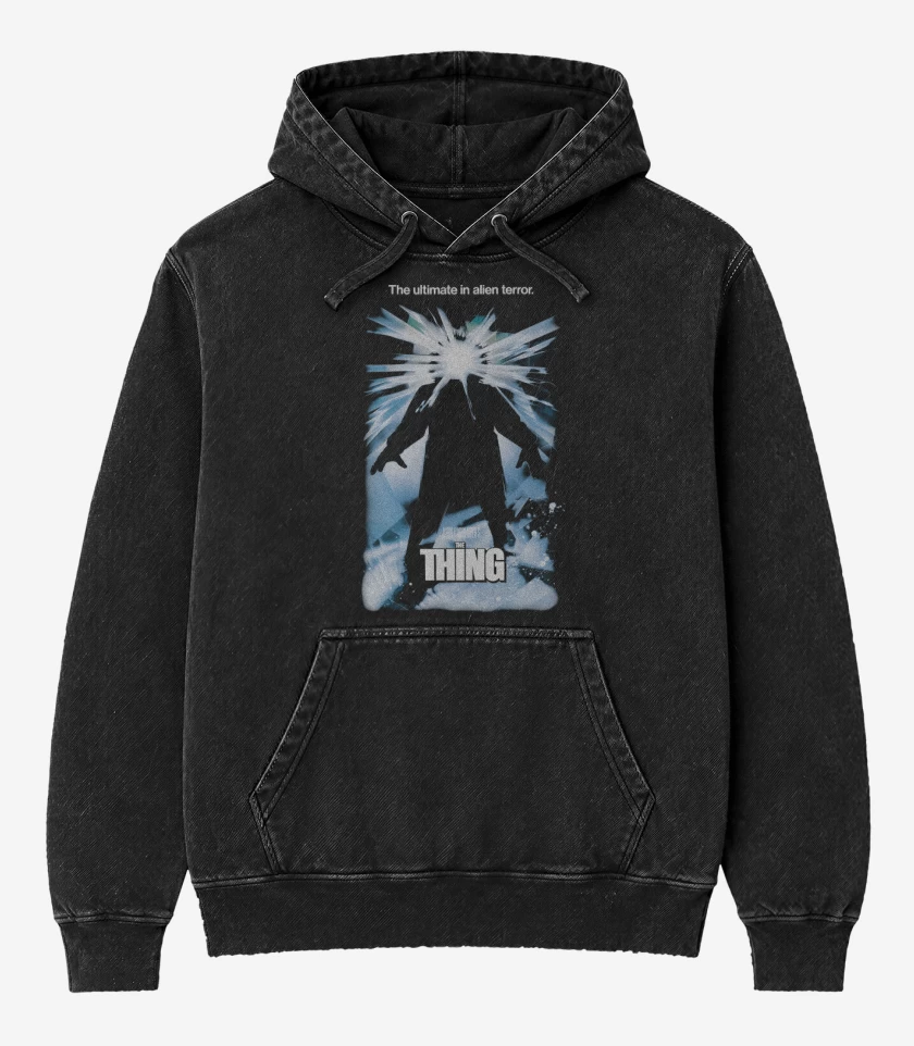 Poleron Canguro Acid Wash Negro de John Carpenters The Thing