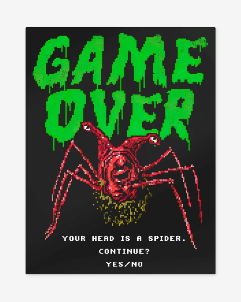 Print metalico Negro de Spider Head